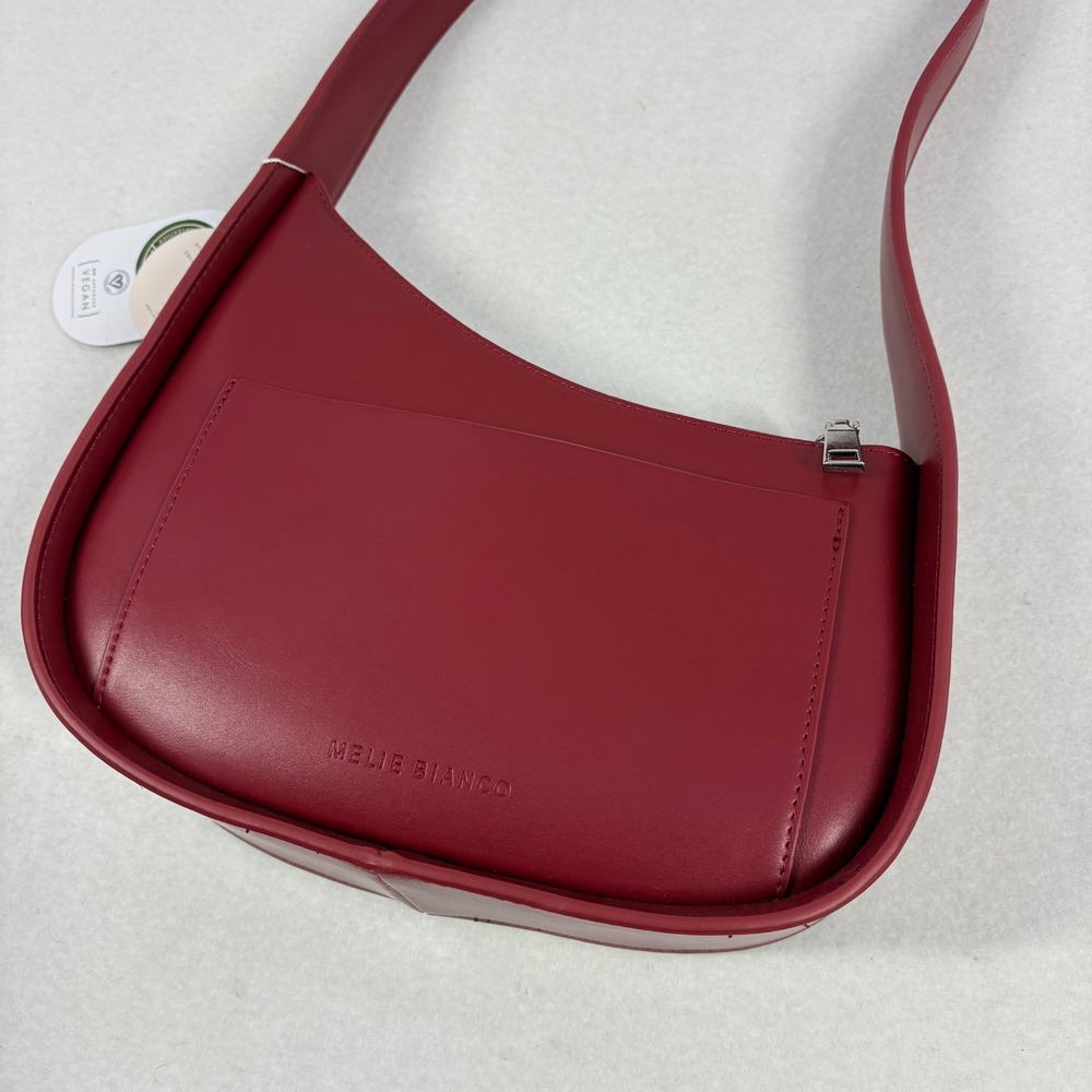 NWT $140 Bianco Willow Vegan Leather Asymmetrical Shoulder Bag Crescent Purse - Picture 6 of 12